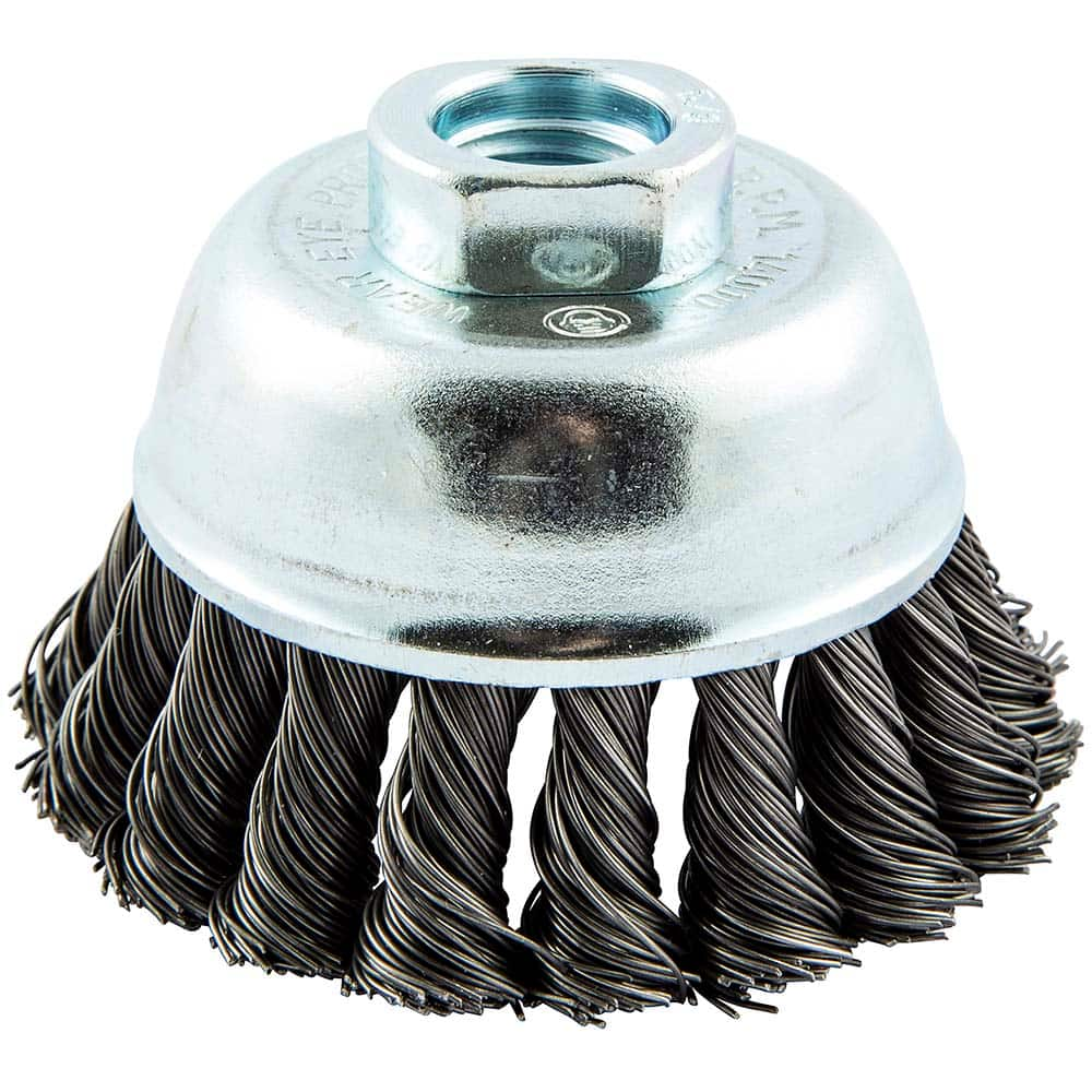 Norton - 3" Diam 5/8-11 Threaded Arbor Carbon Steel Fill Cup Brush - Top Tool & Supply