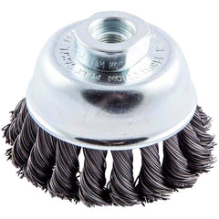 Norton - 2-3/4" Diam 3/8-24 Threaded Arbor Carbon Steel Fill Cup Brush - Top Tool & Supply