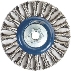 Norton - 5" OD, 5/8-11 Arbor Hole, Knotted Stainless Steel Wheel Brush - Top Tool & Supply