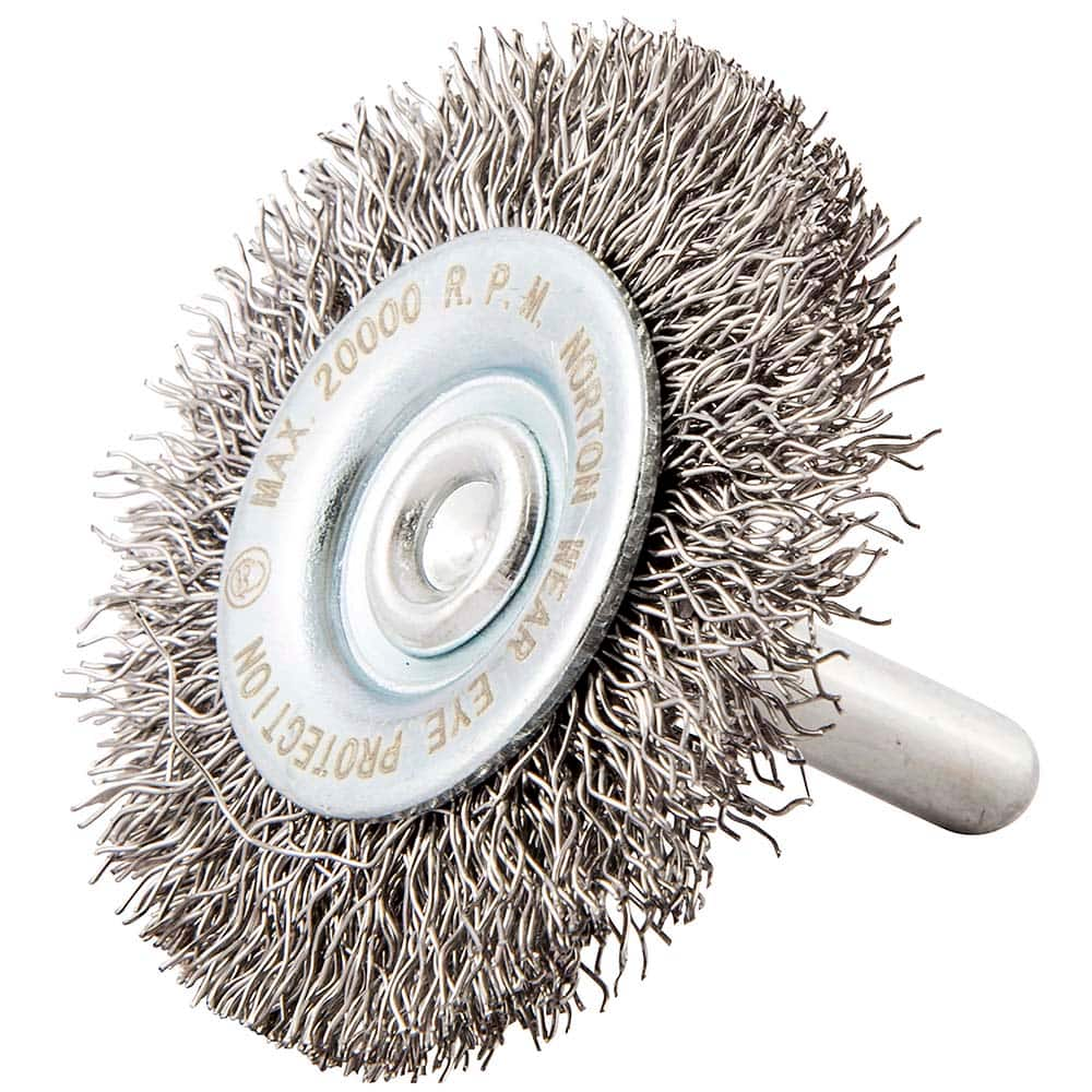 Norton - 2" OD, Crimped Carbon Wheel Brush - Top Tool & Supply