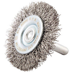 Norton - 2" OD, Crimped Carbon Wheel Brush - Top Tool & Supply