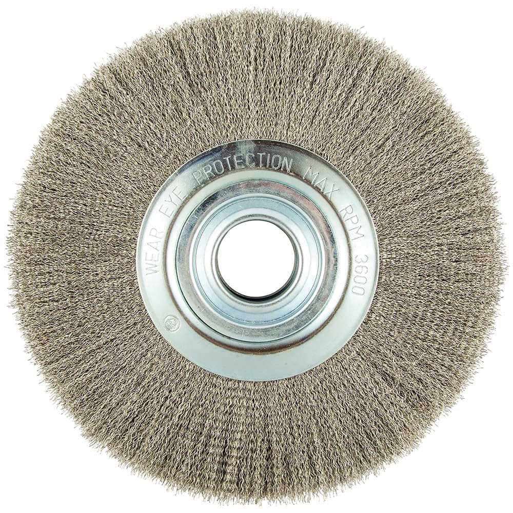 Norton - 12" OD, 2" Arbor Hole, Crimped Carbon Wheel Brush - Top Tool & Supply