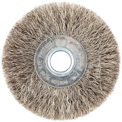 Norton - 3" OD, 1/2" Arbor Hole, Crimped Stainless Steel Wheel Brush - Top Tool & Supply