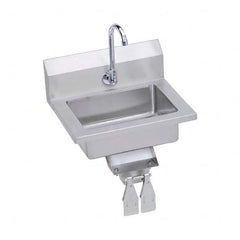 ELKAY - Stainless Steel Sinks Type: Hand Sink Wall Mount w/Knee Valve Outside Length: 18 (Inch) - Top Tool & Supply