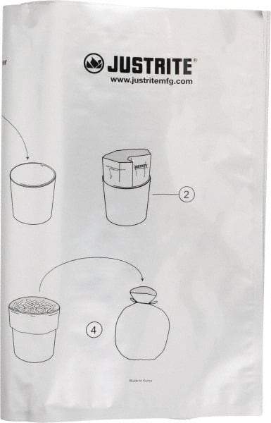 Justrite - 4 Gal Polyurethane & Aluminum Cigarette & Cigar Receptacle Bucket Liner - 11-3/4" Wide x 10" High - Top Tool & Supply