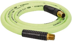 Legacy - 1/2" ID x 0.74" OD 8' Long Lead-In Whip Hose - FNPT x MNPT Swivel Ends, 300 Working psi, 140°, 1/2" Fitting, Green - Top Tool & Supply