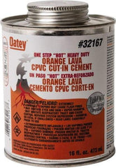 Oatey - 16 oz All-Purpose Medium Bodied Cement - Orange, Use with PVC & CPVC - Top Tool & Supply