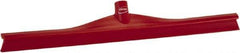 Vikan - 23.62" Rubber Blade Floor Squeegee - Single Edge, Red, Plastic Holder - Top Tool & Supply