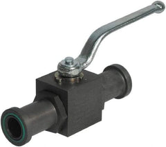 HYDAC - 1/2" Pipe, Full Port, Carbon Steel Full Port Ball Valve - Inline - Two Way Flow, SAE x SAE Ends, Offset Handle, 6,000 WOG - Top Tool & Supply