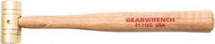 GearWrench - 1/2 Lb Nonsparking Brass Hammer - 10-1/2" OAL, 1" Face Diam, Hickory Handle - Top Tool & Supply