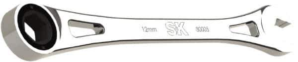 SK - 12mm 6 Point Combination Wrench - 8.56" OAL, Steel, Full Polish Finish - Top Tool & Supply