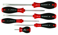 6 Piece - SoftFinish® Cushion Grip Screwdriver Set - #30294 - Includes: Slotted 4.0 - 8.0mm; Stubby 4.0mm; Phillips #1 - 2 - Top Tool & Supply