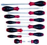 12 Piece - SoftFinish® Cushion Grip Screwdriver Set - #30297 - Includes: Slotted 3.0 - 10.0mm Phillips #0 - 3 - Top Tool & Supply