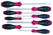 8 Piece - SoftFinish® Cushion Grip Screwdriver Set - #30298 - Includes: Slotted 3.0 - 8.0mm Phillips #1 - 3 - Top Tool & Supply