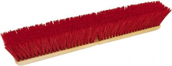 O-Cedar - 18" Heavy Duty Polypropylene Push Broom - 3-1/4" Bristle Length, Foam Block, Threaded Handle Connection, Handle Sold Separately - Top Tool & Supply