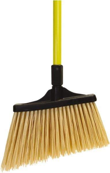 O-Cedar - 13" Wide, Yellow PET Bristles, 48" Fiberglass Handle, Angled Broom - 48 Inch Handle Length - Top Tool & Supply