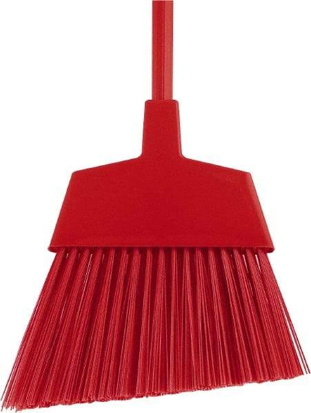 O-Cedar - 12" Wide, Red Polypropylene Bristles, 48" Metal Handle, Angled Broom - 48 Inch Handle Length - Top Tool & Supply