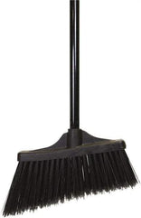 O-Cedar - 10" Wide, Black PET Bristles, 48" Metal Handle, Angled Broom - Flagged - Top Tool & Supply