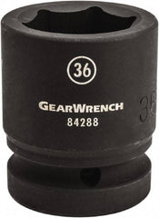 GearWrench - 1" Drive 46mm Standard Impact Socket - 6 Points, 2-81/97" OAL - Top Tool & Supply