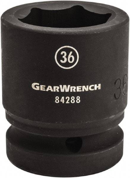 GearWrench - 1" Drive 32mm Standard Impact Socket - 6 Points, 2-15/34" OAL - Top Tool & Supply