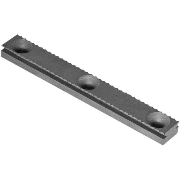 Raptor Workholding - 1 Piece Vise Serrated Dovetail Master Jaw Insert - Steel, 1/2" Long, 0.307" High - Top Tool & Supply