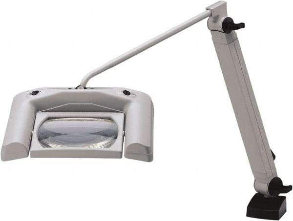 Waldmann Lighting - 35 Inch, Articulated, Clamp Mounted, LED, White, Magnifying Task Light - 13.20 Watt, 120 Volt, 1.75x Magnification, 165mm Wide - Top Tool & Supply