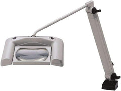 Waldmann Lighting - 35 Inch, Articulated, Clamp Mounted, LED, White, Magnifying Task Light - 13.20 Watt, 120 Volt, 1.75x Magnification, 165mm Wide - Top Tool & Supply