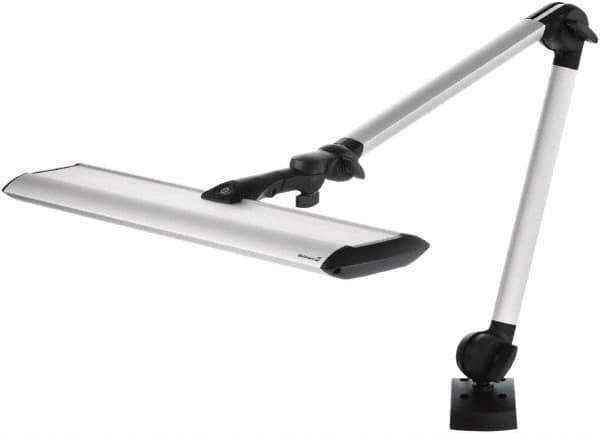 Waldmann Lighting - 40 Inch, Articulated, Clamp Mounted, LED, Silver, General Purpose Task Light - 34 Watt, 100 to 240 Volt, Nonmagnifying - Top Tool & Supply