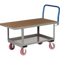 Little Giant - 2,000 Lb Capacity Steel Platform Truck - Steel Deck, 24" OAW, 49-1/2" Platform Length, Polyurethane Casters - Top Tool & Supply