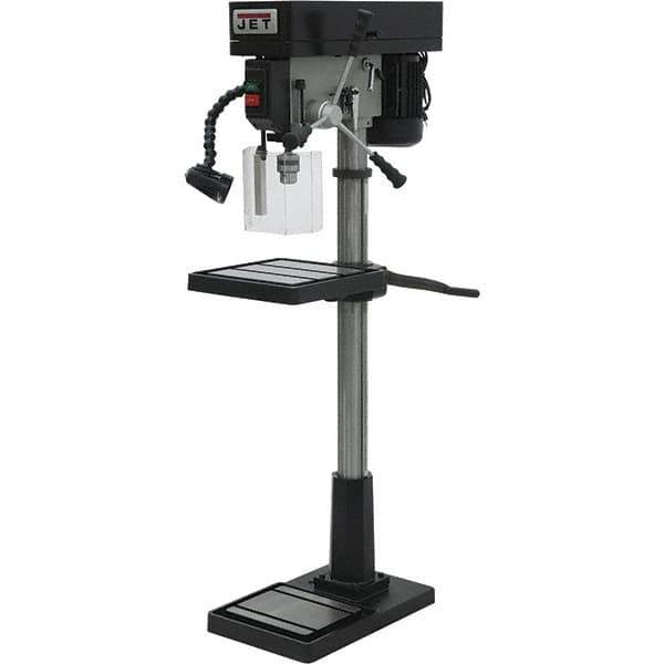 Jet - 17" Swing, Step Pulley Drill Press - 12 Speed, 1 hp, Single Phase - Top Tool & Supply