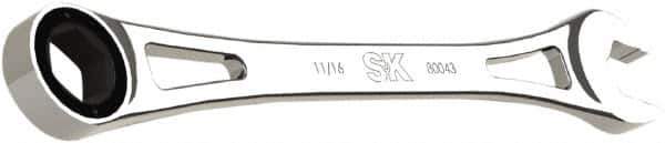 SK - 11/16" 6 Point Combination Wrench - 11" OAL, Steel, Full Polish Finish - Top Tool & Supply