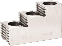 Bison - 8" Max Chuck Diam Compatibility, Steel 1.5mm x 60° Serrated Hard Lathe Top Jaws - 3 Steps - Top Tool & Supply