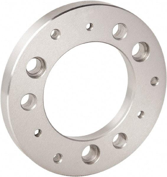 Bison - Adapter Back Plate for 5" Diam Bison Power Lathe Chucks - A2-4 Mount, 61mm Through Hole Diam - Top Tool & Supply