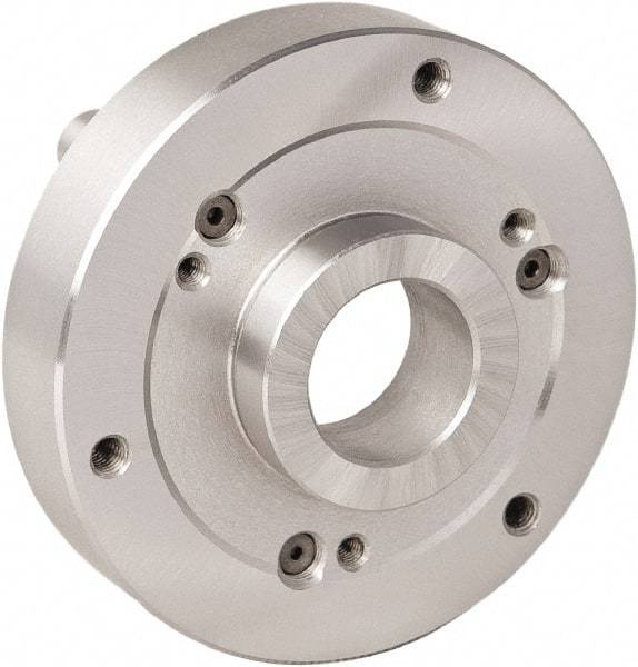 Bison - Adapter Back Plate for 6" Diam Bison Set-Tru Lathe Chucks - D1-8 Mount, 42mm Through Hole Diam - Top Tool & Supply