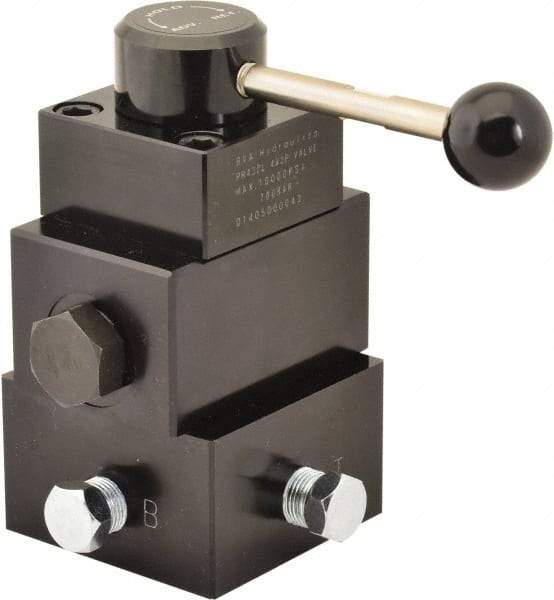 Value Collection - 4.5 GPM 3/8-18 Inlet Aluminum Alloy Hydraulic Control Valve - 10,000 psi, 4.21" Wide x 6.93" Long - Top Tool & Supply