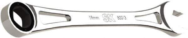 SK - 19mm 6 Point Combination Wrench - 12" OAL, Steel, Full Polish Finish - Top Tool & Supply