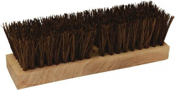 O-Cedar - 2" Bristle Length, Palmyra Deck Scrub Brush - 10" Long x 3" Wide Head, 10" OAL, Black, Wood Block - Top Tool & Supply