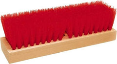 O-Cedar - 2" Bristle Length, Polypropylene Deck Scrub Brush - 10" Long x 3" Wide Head, 10" OAL, Red, Wood Block - Top Tool & Supply