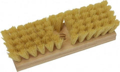 O-Cedar - 2" Bristle Length, Tampico Deck Scrub Brush - 10" Long x 3" Wide Head, 10" OAL, Beige, Wood Block - Top Tool & Supply