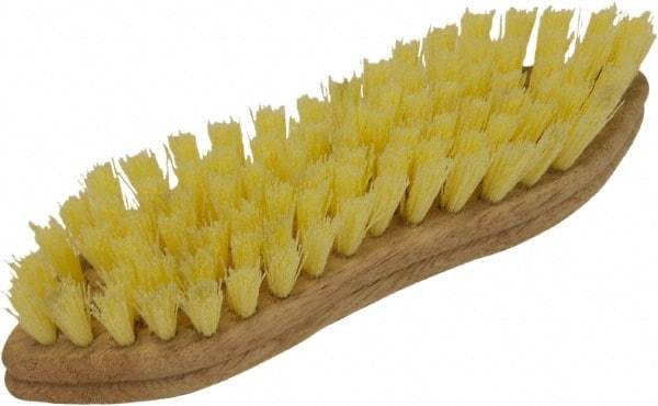 O-Cedar - 1" Bristle Length, Tampico Scrub Brush - 11" Long x 3" Wide Head, 11" OAL, Beige, Wood Block - Top Tool & Supply