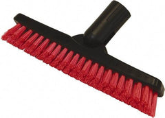 O-Cedar - 1-1/2" Bristle Length, Polyester Utility Scrub Brush - 9" Long x 1-1/2" Wide Head, 9" OAL, Red, Plastic Block - Top Tool & Supply