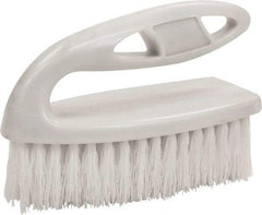 O-Cedar - 1" Bristle Length, Polypropylene Scrub Brush - 6" Long x 3" Wide Head, 6" OAL, White, Plastic Block - Top Tool & Supply