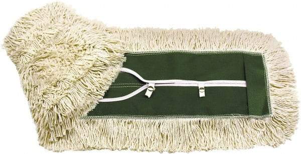 O-Cedar - 18" Long x 5" Wide Cotton Dust Mop Head - Key-Slot Snaps, Launderable - Top Tool & Supply