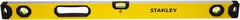 Stanley - Magnetic 48" Long 3 Vial Box Beam Level - Aluminum, Yellow, 1 Level & 2 Plumb Vials - Top Tool & Supply