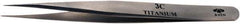 Aven - 4-1/4" OAL 3C Precision Tweezers - Fine Straight Point - Top Tool & Supply