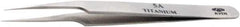 Aven - 4-1/2" OAL 5-SA Precision Tweezers - Straight, High Precision Tips - Top Tool & Supply