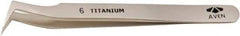 Aven - 4-1/4" OAL 6-SA Precision Tweezers - Bent Point - Top Tool & Supply