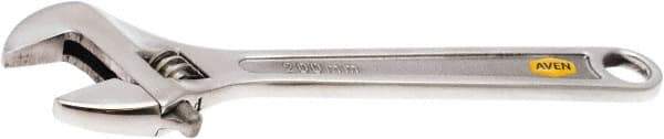 Aven - 1-1/8" Jaw Capacity, 8" Standard Adjustable Wrench - Stainless Steel, Polished Finish, 8" OAL - Top Tool & Supply