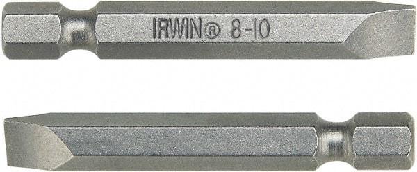 Irwin - 1.52mm Slotted Screwdriver Bit - 1/4" Hex Drive, 6" OAL - Top Tool & Supply