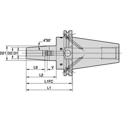 Kennametal - 20mm Hole Diam, CVKV40 Taper Shank Shrink Fit Tool Holder & Adapter - 101.6mm Projection, 33mm Nose Diam, 41mm Clamping Depth, 20,000 RPM, Through Coolant - Exact Industrial Supply